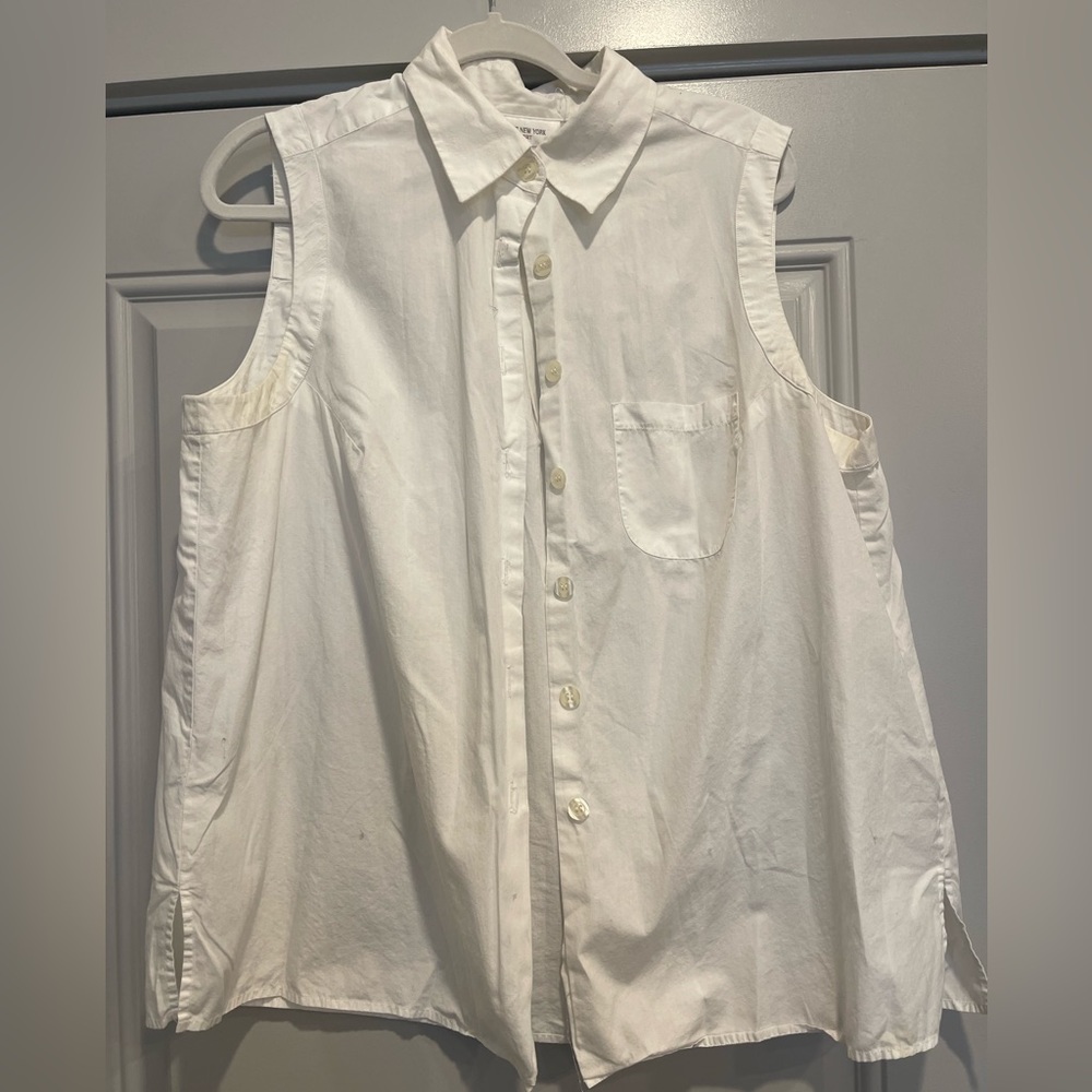 Plus Size 1X Jones New York Collared sleeveless shirt